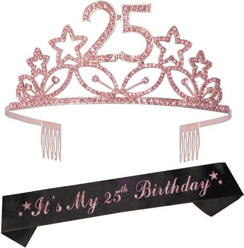 25th-Birthday-Tiara-and-Sash-25th-birthday-gifts