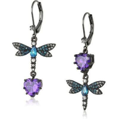CZ-_-Butterfly-Double-Mismatch-Drop-Earring-Cottagecore-Jewelry