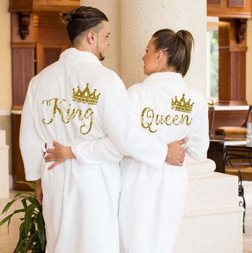 Matching Embroidered Bath Robes