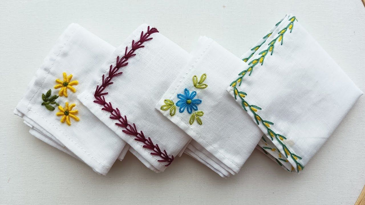 Hand-Embroidered Handkerchiefs diy gifts for mothers day