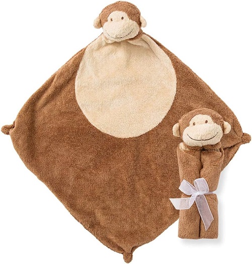 Brown Monkey, Cuddle Twins Blankie Set