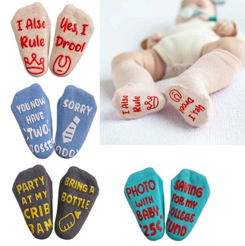 Funny Newborn Baby Socks with Grip