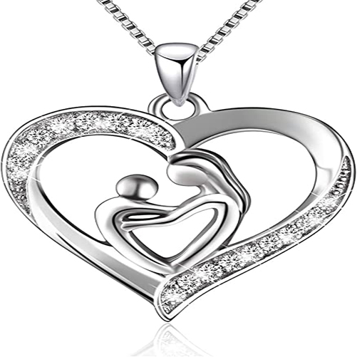 Mother-And-Child-Heart-Silver-Necklace-relaxing-gifts-for-new-moms