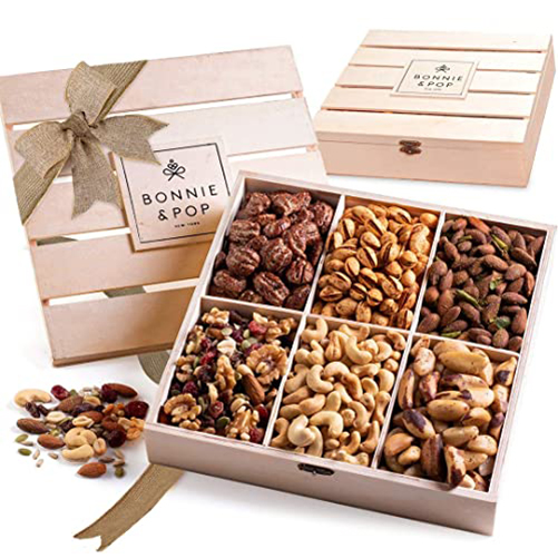 Healthy-Nut-Basket-For-Moms-relaxing-gifts-for-new-moms