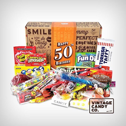 50th Birthday Retro Candy Box 50th birthday gifts women