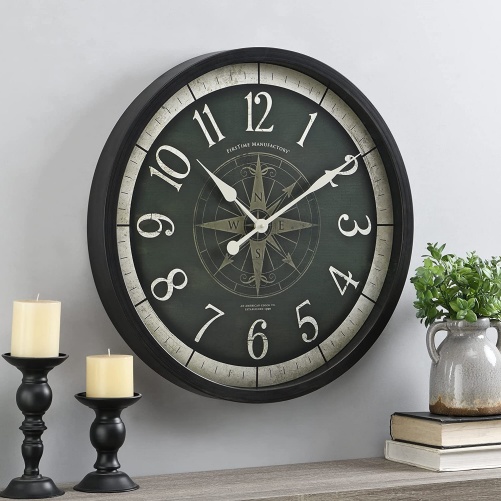Compass-Rose-Wall-Clock-bronze-anniversary-gift-for-him