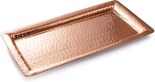 Copper-Hand-Hammered-Plated-Serving-Tray-bronze-anniversary-gift-for-him