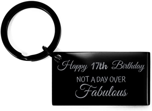 Inspriational-17th-Birthday-Black-Keychain-17th-birthday-gift-ideas