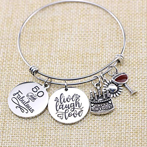 Live Laugh Love Cake Charms Expandable Bracelet 