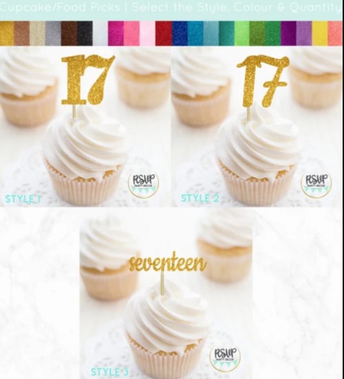 Number-17-Cupcake-Toppers-17th-birthday-gift-ideas