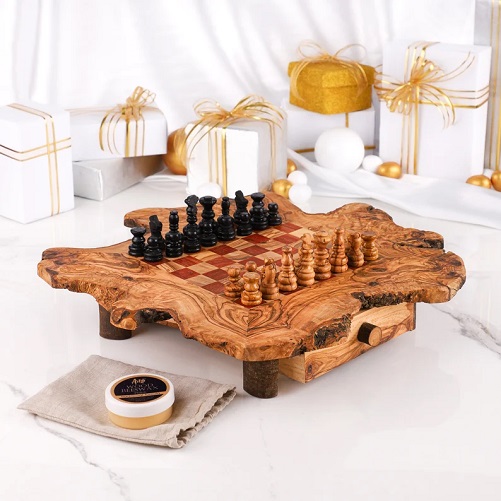 Olive-Wood-Chess-Set-70th-birthday-gifts-men