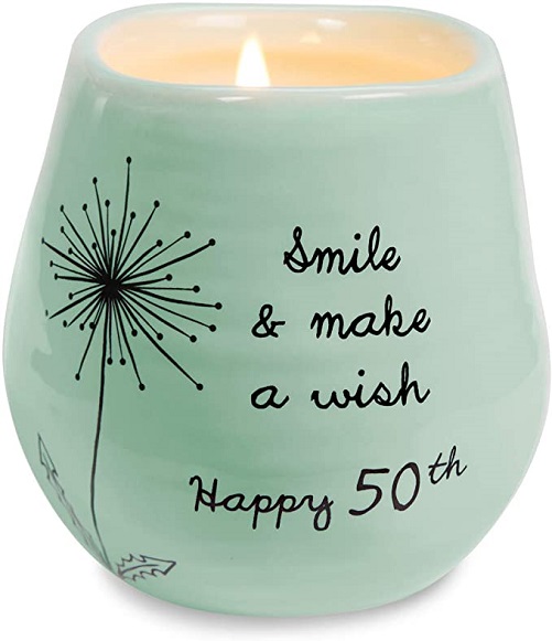 Smile & Make A Wish Happy 50th Birthday Soy Wax Candle