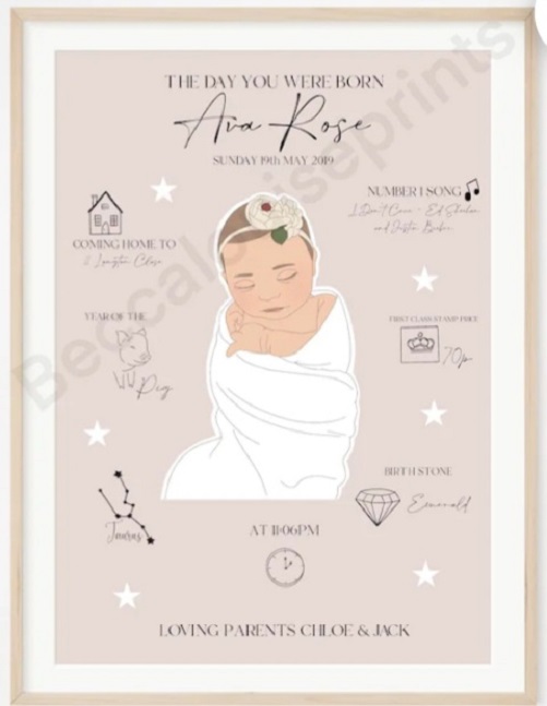 “The Day You Were Born” Personalized Baby Picture