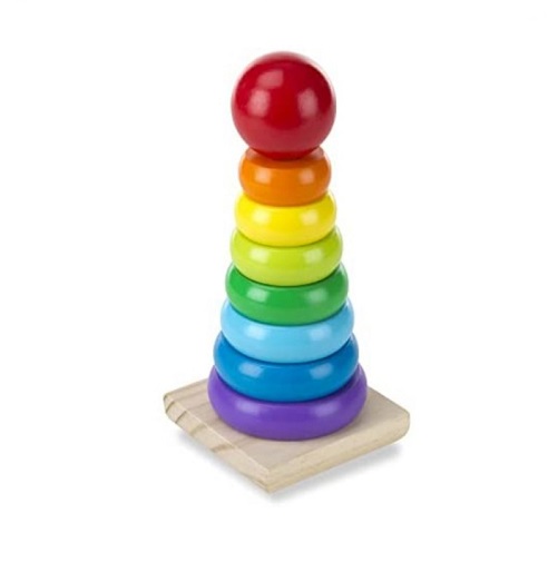 Wooden rainbow stack memorable first birthday gifts