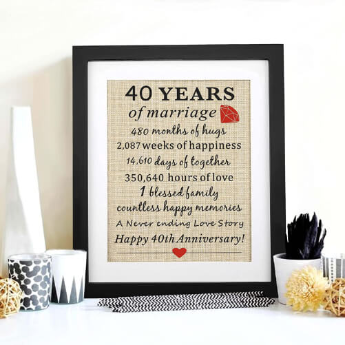 4th Wedding Anniversary Gift Husband Wife Personalised Gifts