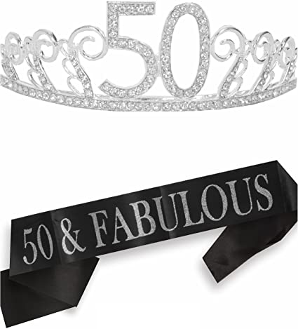 50th-Birthday-Sash-and-Tiara-for-Women-50th-birthday-gifts-mom