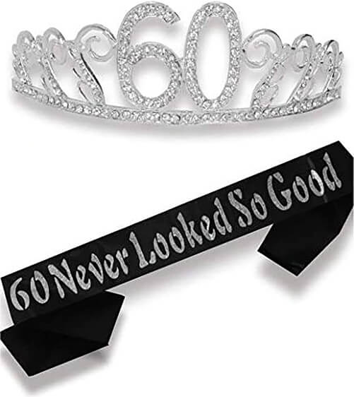 60th-Birthday-Tiara-and-Sash-Silver-60th-birthday-gifts-mom