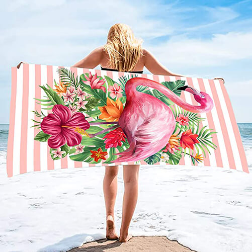Bonsai-Tree-Flamingo-Microfiber-Beach-Towel-beach-gifts-mom
