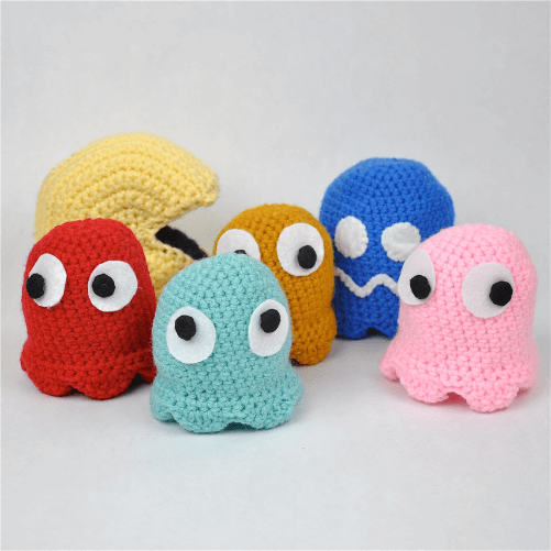Crochet-Pacman-and-Ghosts