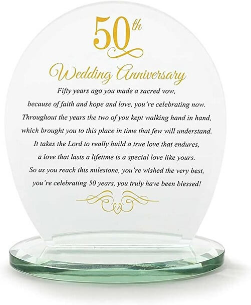 Dicksons-50th-Wedding-Anniversary-Yellow-Glass-Table-Top-Sign-Plaque-50th-wedding-anniversary-gifts
