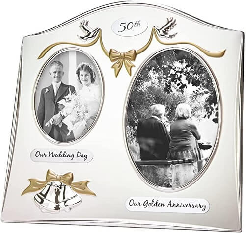 Golden-Anniversary-Double-Picture-Frame-50th-wedding-anniversary-gifts