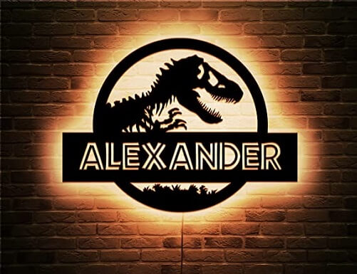 Light-up-Name-Sign-for-Wall-Dinosaur-dinosaur-gifts-for-adults