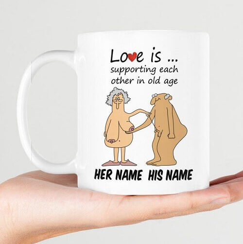 Love-Is-Supporting-Each-Other-In-Old-Age-Personalized-Mug-50th-anniversary-gifts-for-wife