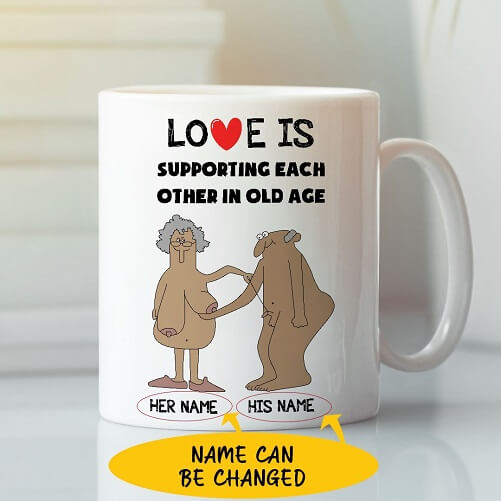 Love-Is-Supporting-Each-Other-In-Old-Age-Personalized-Mug-50th-wedding-anniversary-gifts
