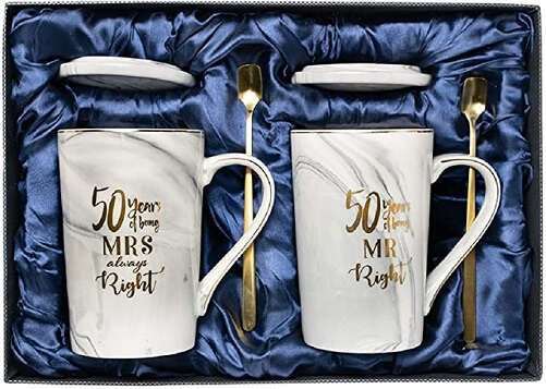 Marble-Coffee-Mug-With-Gold-Foil-Design-50th-wedding-anniversary-gifts