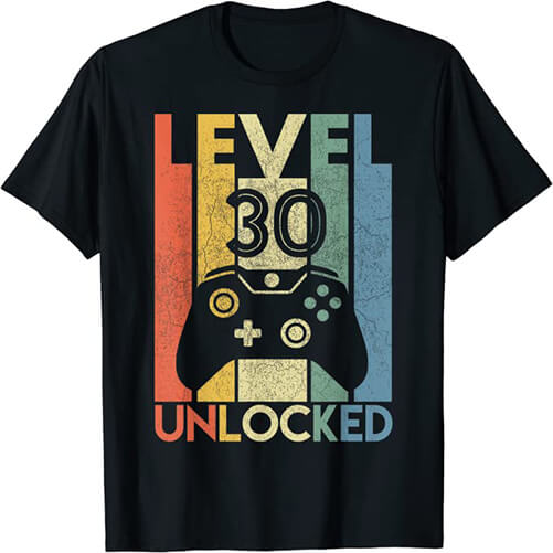 Shirt-Level-30-Unlocked-as-30th-birthday-gifts-husband