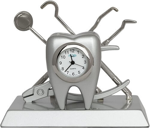 Silver-Dentist-Desk-Clock-Dentist-gifts-ideas