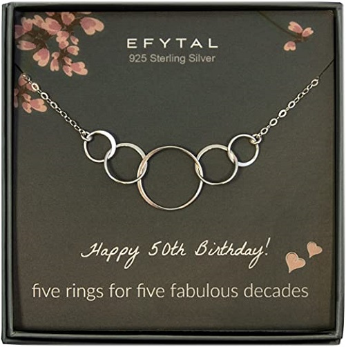 Sterling-Silver-Five-Circle-Necklace-50th-birthday-gifts-mom