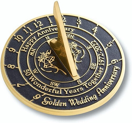 The-Metal-Foundry-Golden-50th-Sundial-2022-50th-wedding-anniversary-gifts