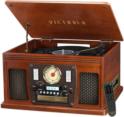 Victrola-8-in-1-Bluetooth-Record-Player-90th-birthday-gift-ideas