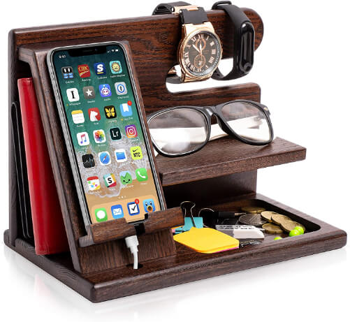 Wood-Phone-Docking-Station-40th-wedding-anniversary-gifts-husband