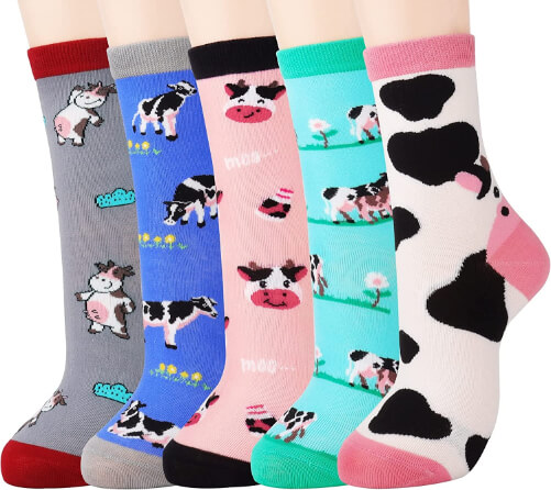 Jeasona-Women_s-Cute-Animal-Socks-cow-gifts