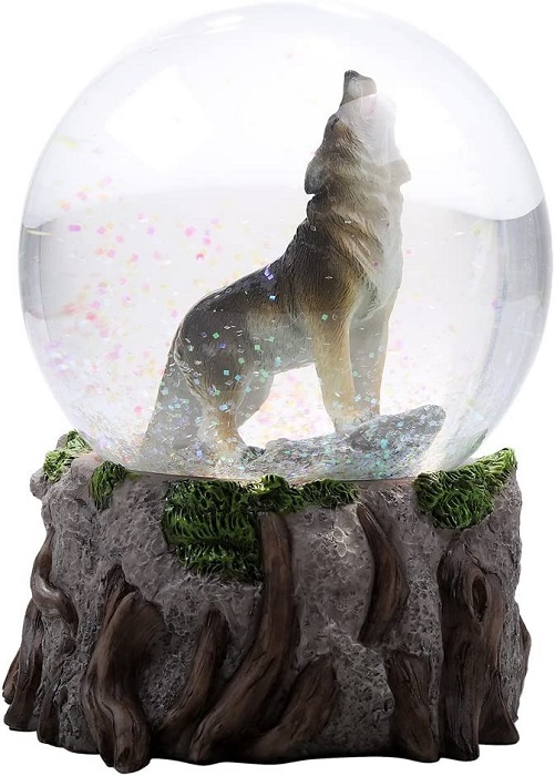 Majestic-Lone-Wolf-Howling-Water-Globe-Collectible-Water-Ball-Home-Wolf-Gifts.