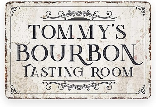 Pattern-Pop-Personalized-Vintage-Distressed-Look-Bourbon-Tasting-Room-Metal-Sign-gifts-for-bourbon-lovers
