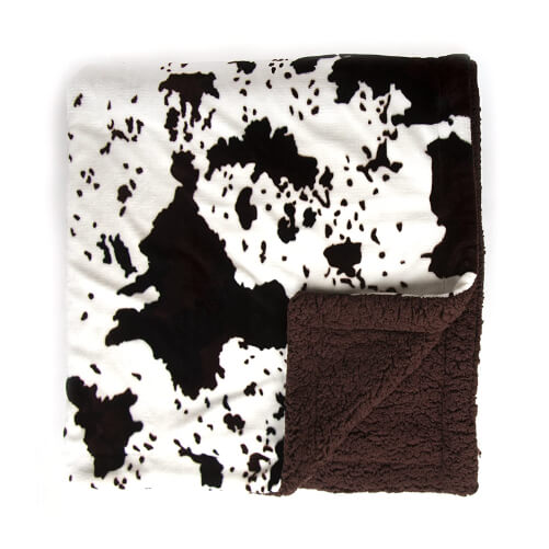 Sleeping-Partners-Plush-Sherpa-Cowhide-Print-Throw-cow-gifts