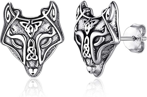 Stainless-Steel-Stud-Earrings-Celtic-Wolf-Wolf-Gifts