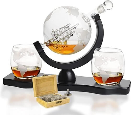 Wine-Decanter-Globe-World-Set-gifts-for-bourbon-lovers