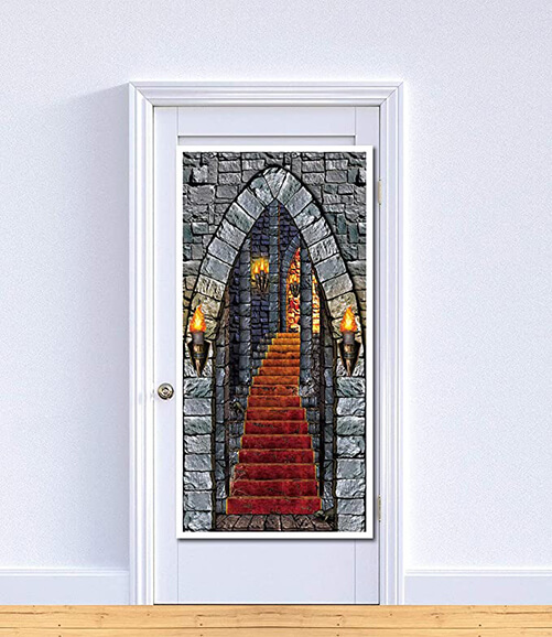 Beistle-IndoorOutdoor-Plastic-Castle-Entrance-Door-Cover