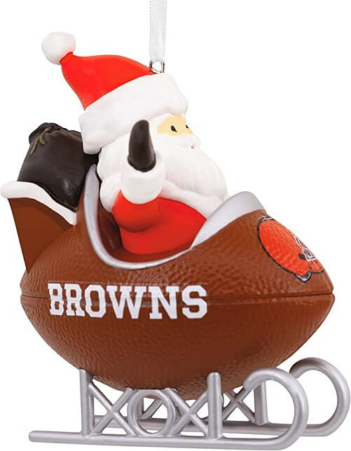 Hallmark Cleveland Browns Santa Football Sled Christmas Ornament