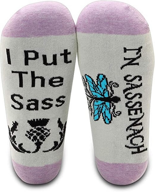 Sassenach-Dragonfly-Thistle-Gaelic-Socks-Gifts-for-Outlander-fans