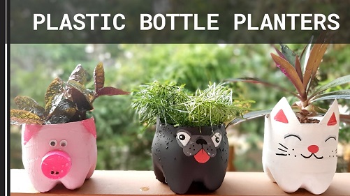 Recycled-plastic-bottle-planter