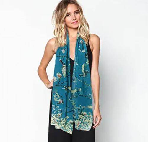 Scarfs-Floral-Birds-Print-Cotton-Scarves