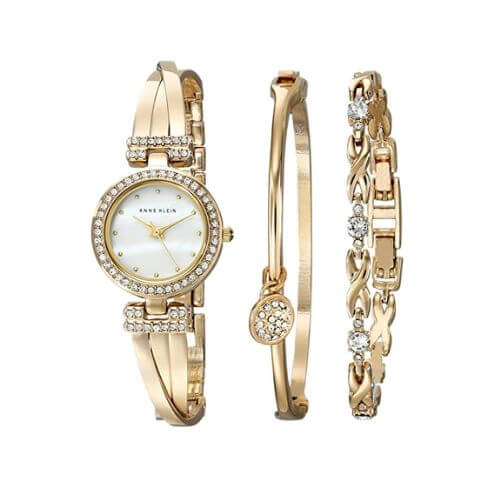 Crystal-Accented-Bangle-Watch-and-Bracelet-Set-Mother_s-Day-Gifts-Sister