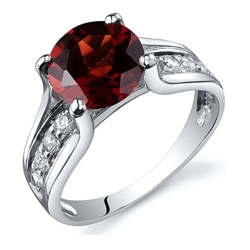 Garnet-Solitaire-Style-Ring- Gifts That Start With G