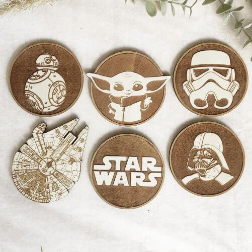 Set-of-6-Star-Wars-Wooden-Coasters-Personalized-Star-Wars-Gifts