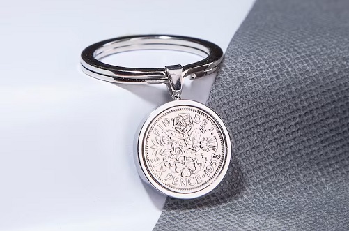 70th-birthday-Lucky-sixpence-coin-keyring